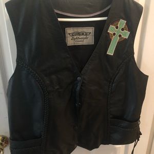 Women’s biker leather vest